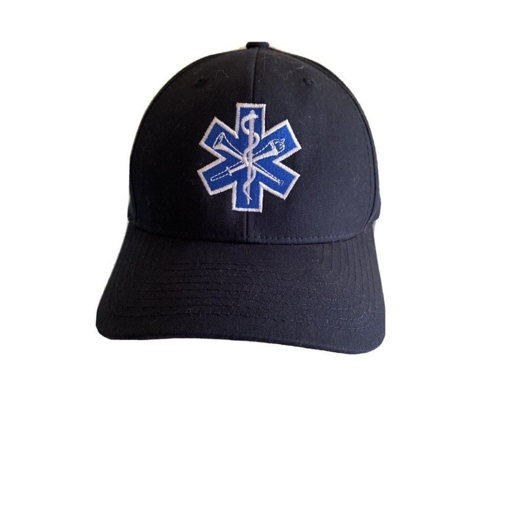 Pacific Headwear Baseball Cap Navy Emory EMS Star of Life Pro Model Adjustable